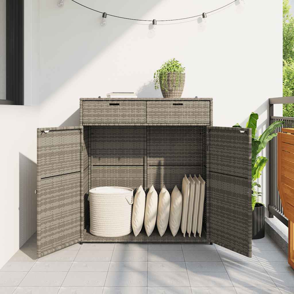 vidaXL Tuinkast 55x55x111 cm poly rattan zwart
