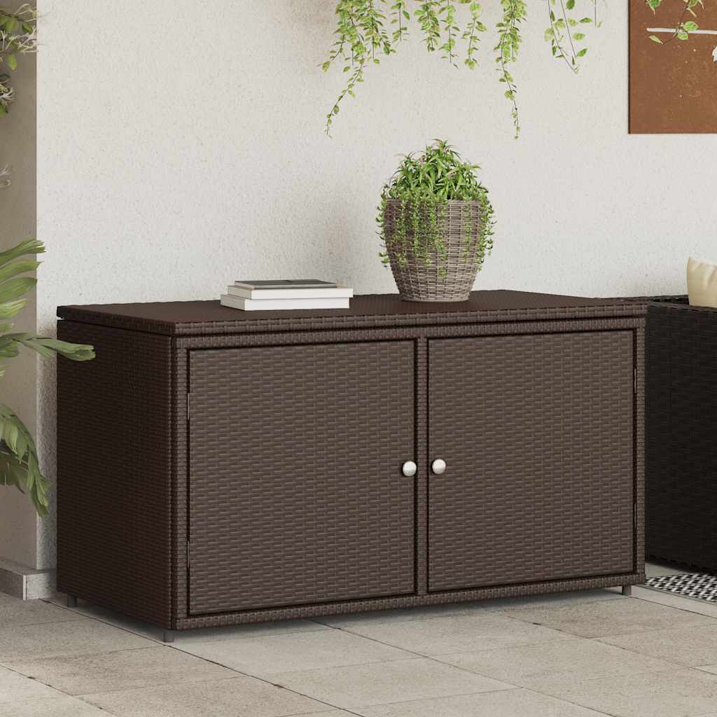 vidaXL Garden Storage Box 110x55x60.5 cm Poly Rattan Black