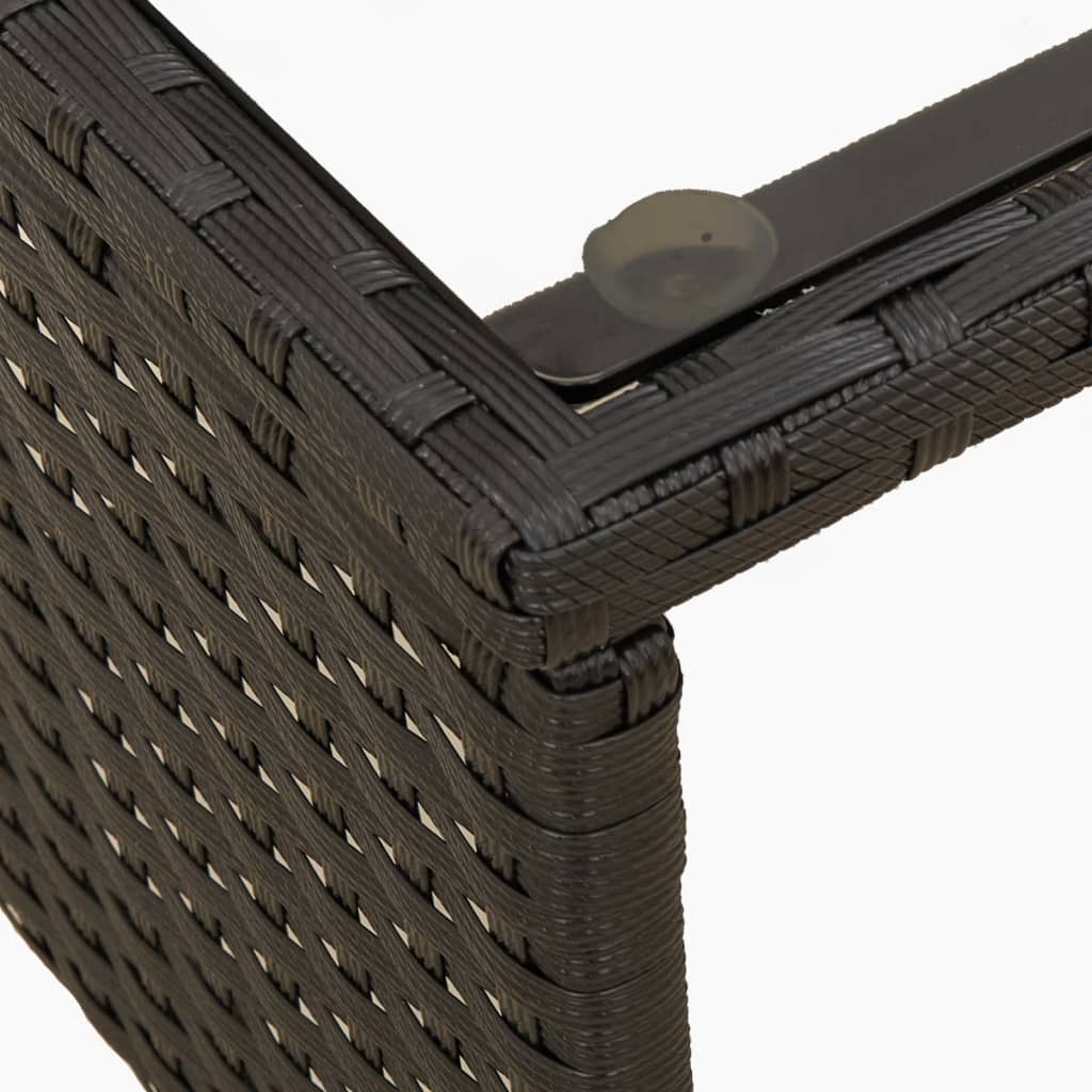 vidaXL Garden Bench with Table and Cushions L-Shaped Poly Rattan Black