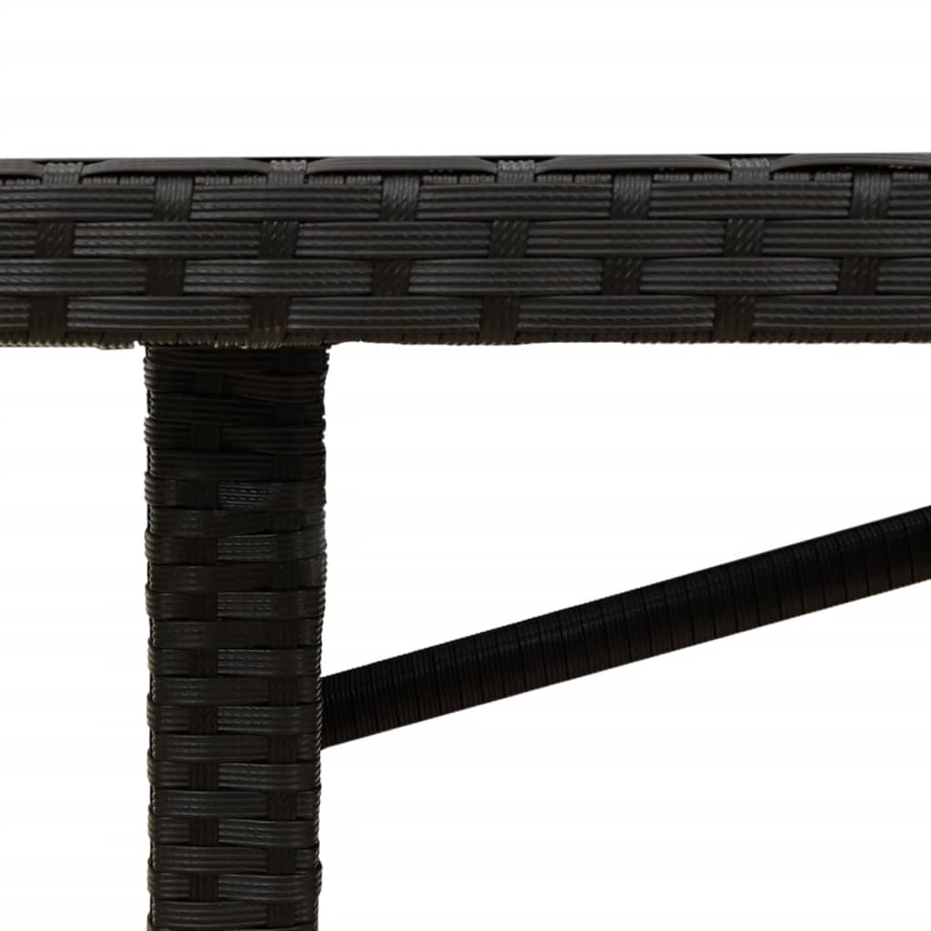vidaXL Tuintafel met acaciahouten blad 190x80x75 cm poly rattan zwart