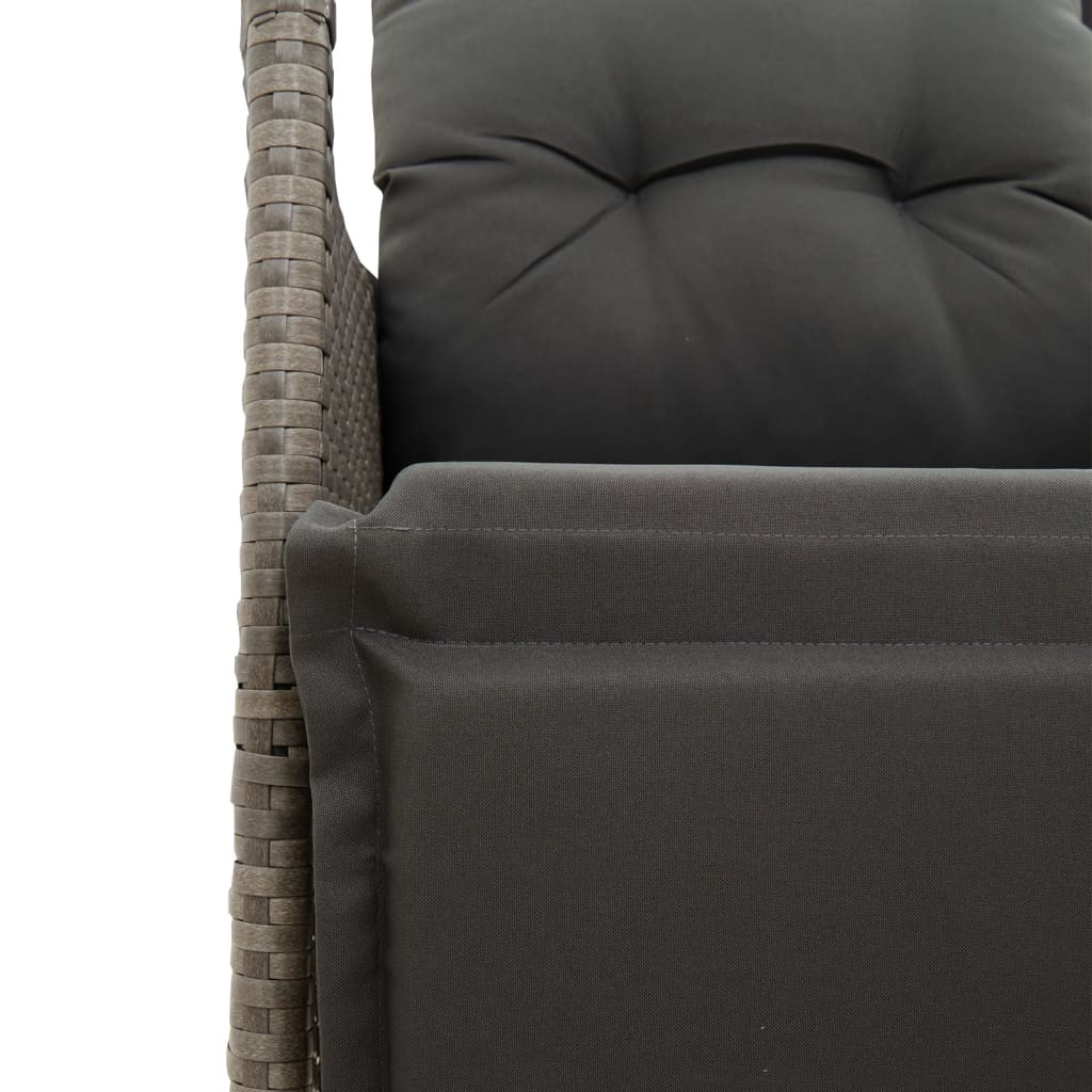 vidaXL 3-delige Bistroset met kussens poly rattan zwart