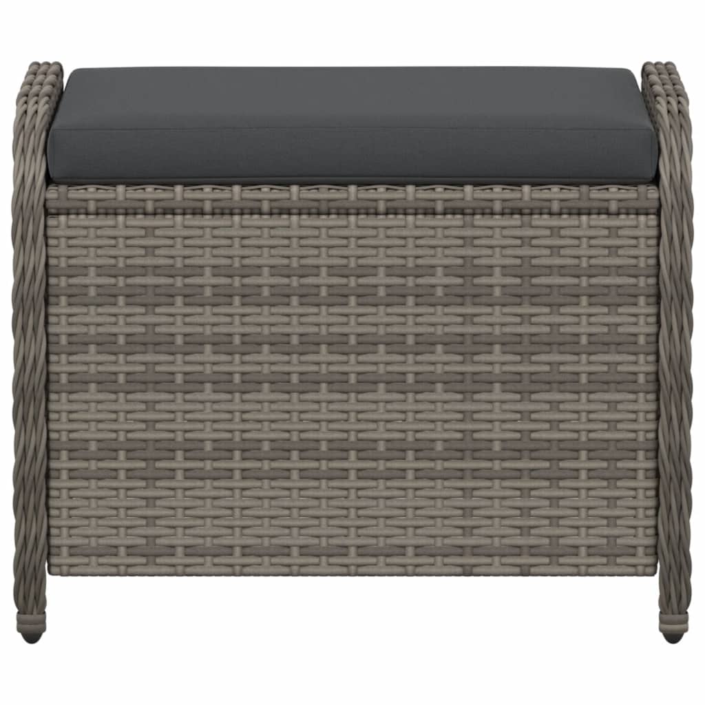 vidaXL Tuinkruk met kussen 58x46x46 cm poly rattan zwart