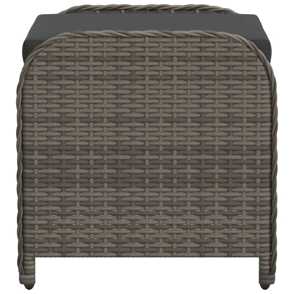 vidaXL Tuinkruk met kussen 58x46x46 cm poly rattan zwart