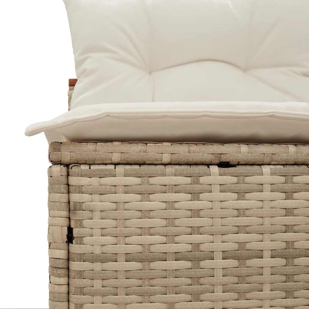 vidaXL Tuinbanken 2 st zonder armleuning met kussens poly rattan zwart