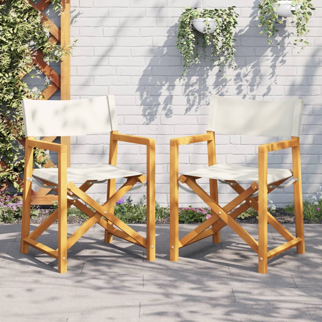vidaXL Tuinstoelen 4 st inklapbaar stof crèmewit