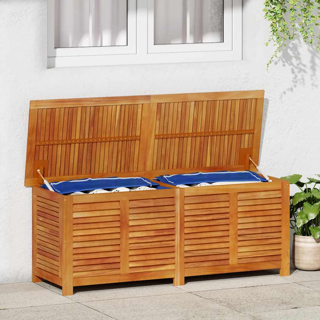 vidaXL Garden Storage Box with Louvered Slats 60x50x56 cm Solid Acacia Wood