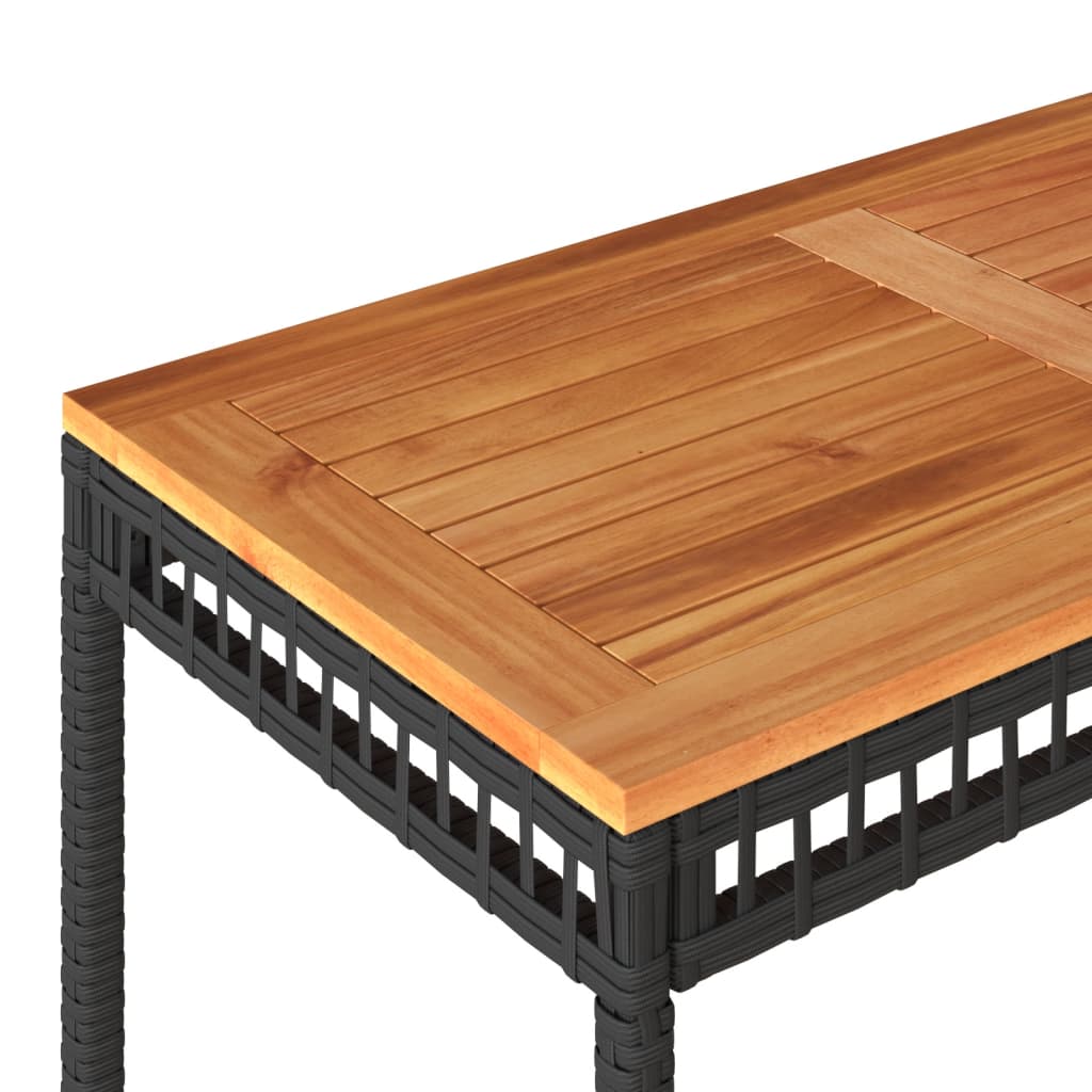 vidaXL 4-delige Loungeset met kussens poly rattan zwart