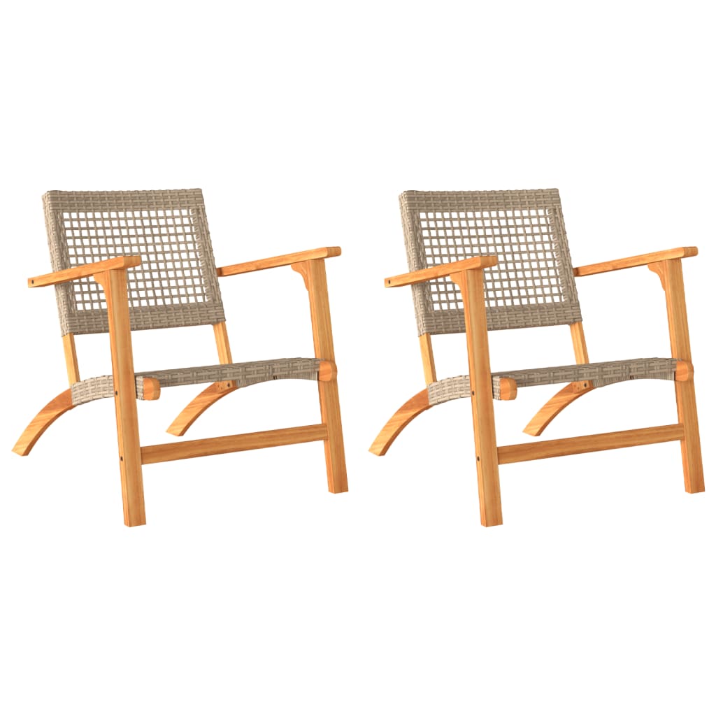 vidaXL 3-delige Bistroset poly rattan en massief acaciahout zwart