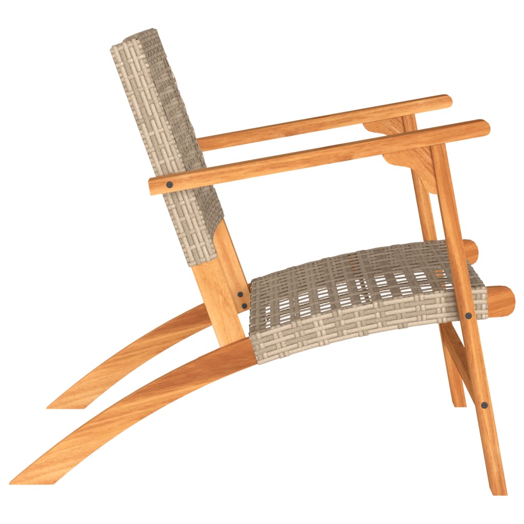 vidaXL 3-delige Bistroset poly rattan en massief acaciahout zwart
