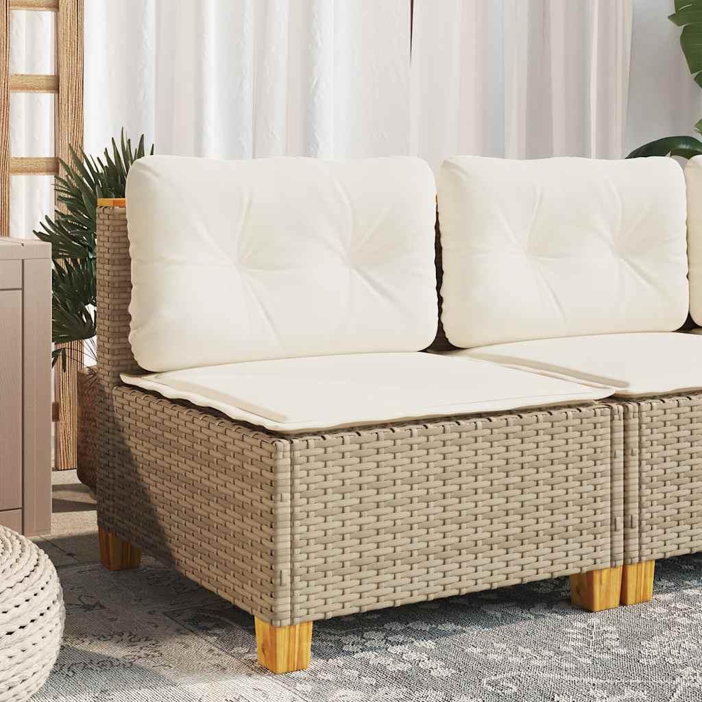 vidaXL Tuinhoekbank met kussens poly rattan zwart