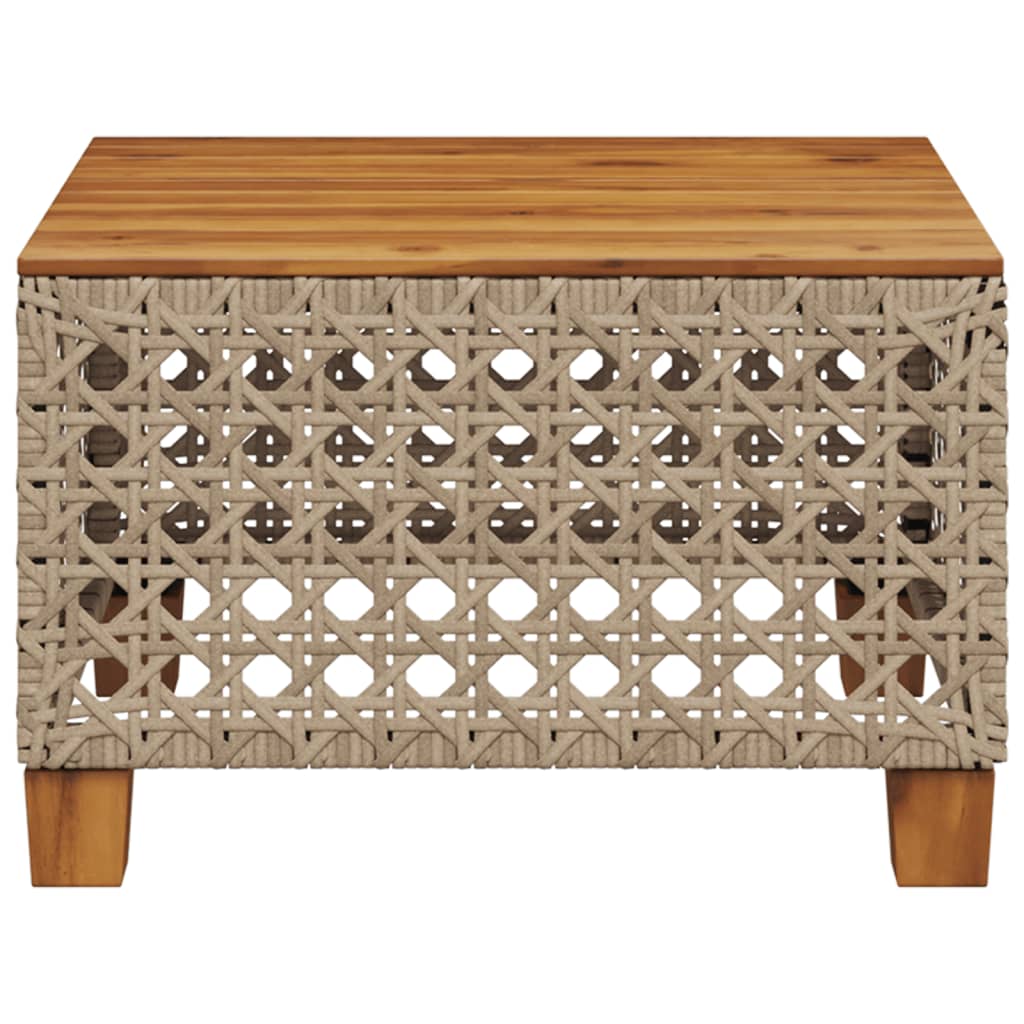 vidaXL Tuintafel 55x55x36 cm poly rattan en acaciahout zwart
