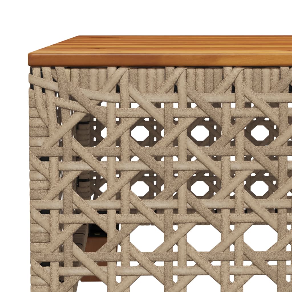 vidaXL Tuintafel 55x55x36 cm poly rattan en acaciahout zwart