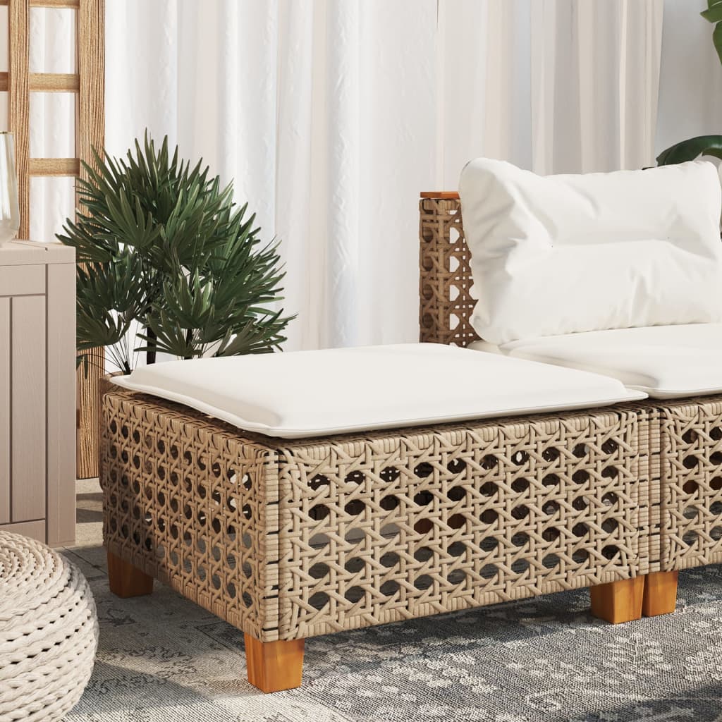 vidaXL Tuinkruk met kussen 63,5x56x32 cm poly rattan zwart