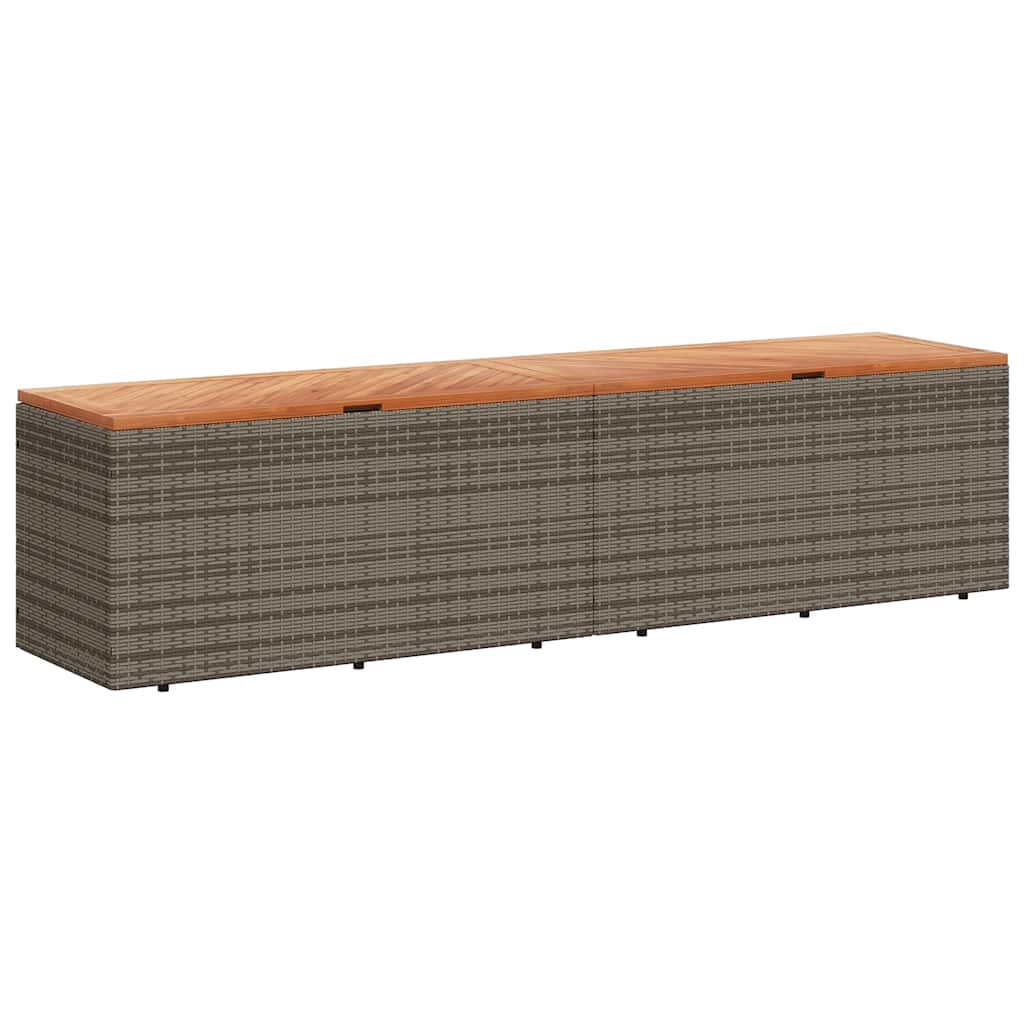 vidaXL Tuinbox 110x50x54 cm poly rattan en acaciahout zwart