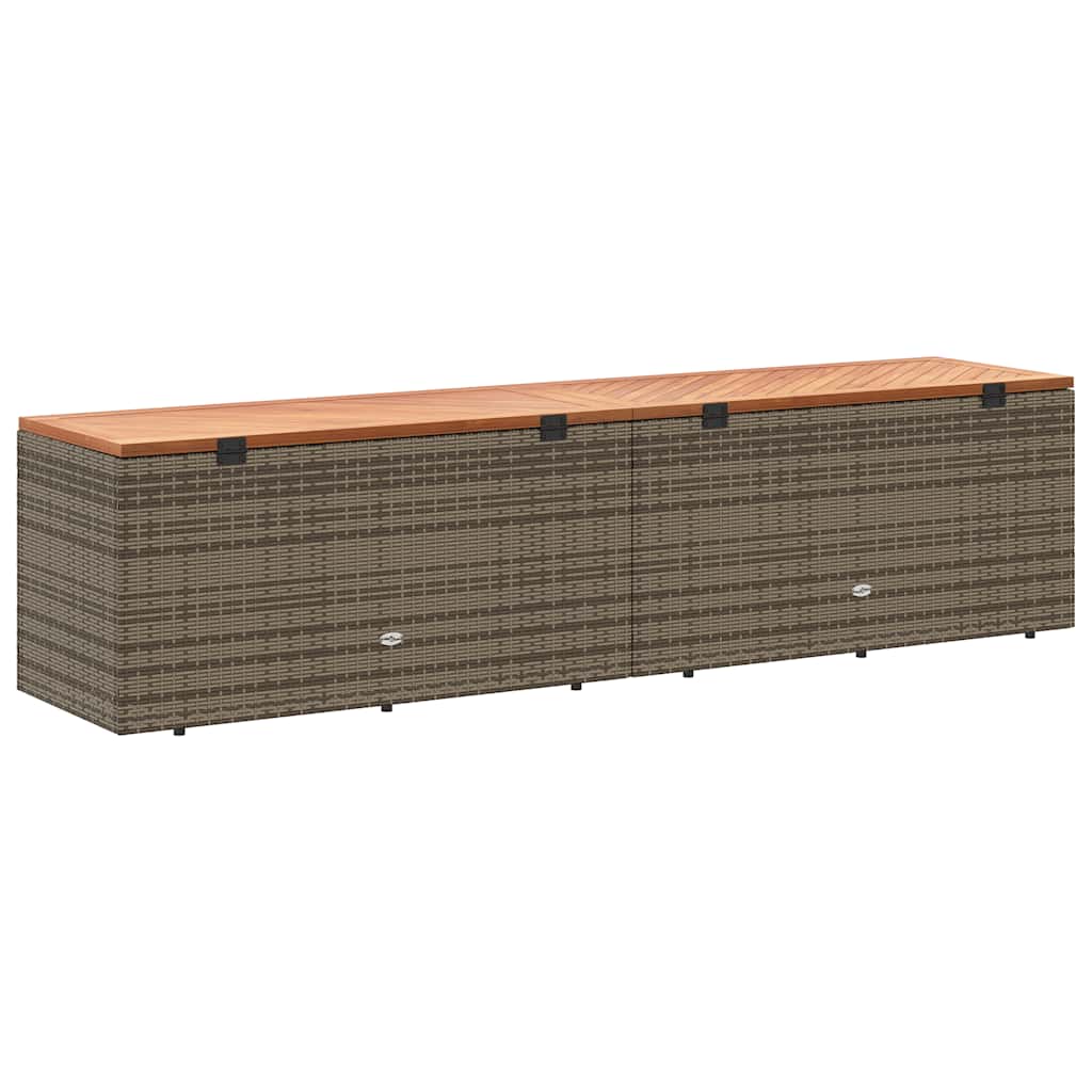 vidaXL Tuinbox 110x50x54 cm poly rattan en acaciahout zwart