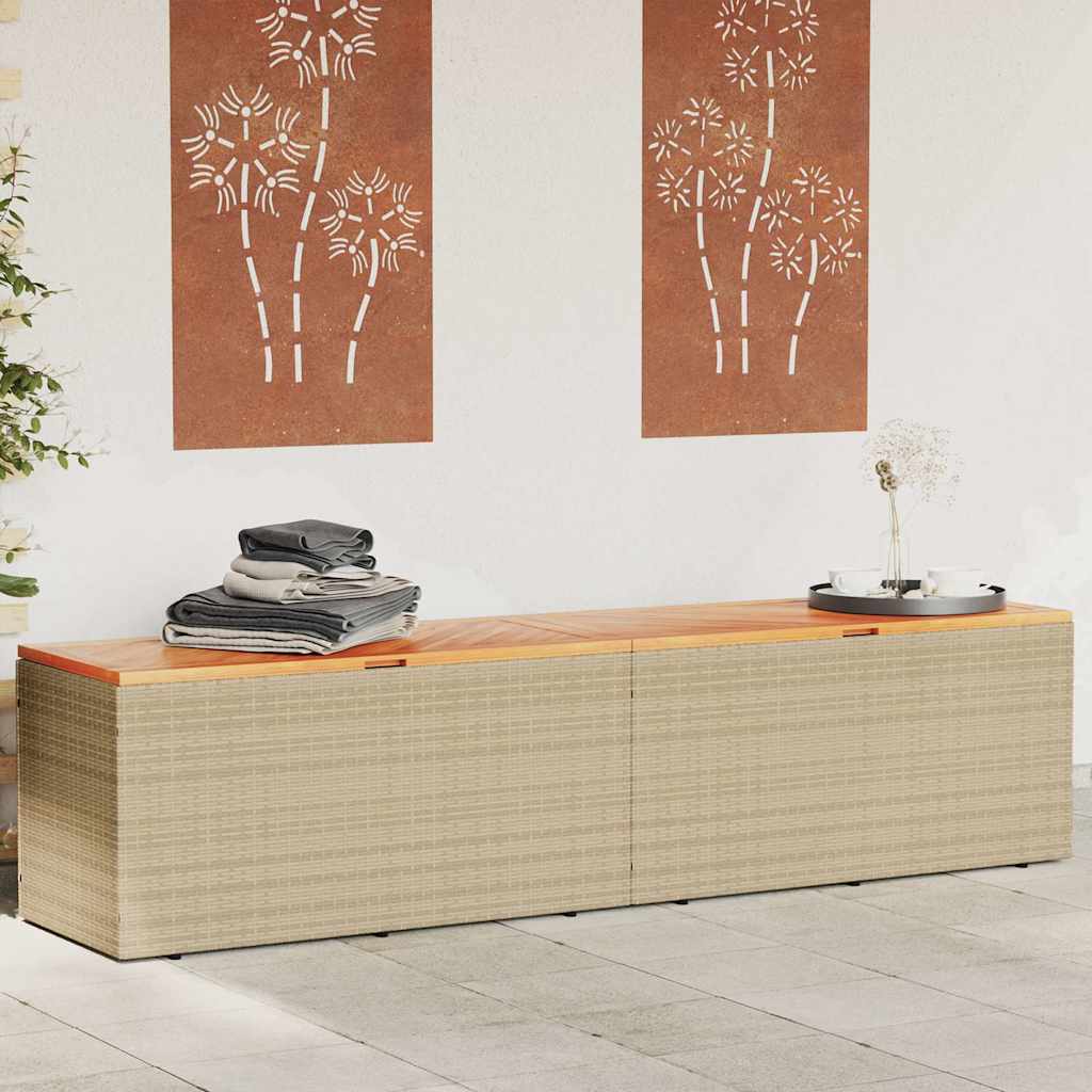 vidaXL Tuinbox 110x50x54 cm poly rattan en acaciahout zwart