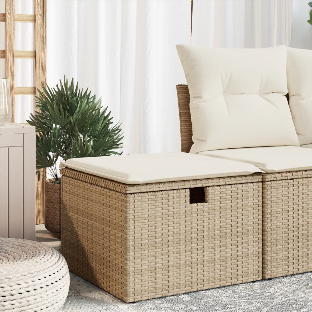 vidaXL Tuinkruk met kussen zwart 55x55x37 cm poly rattan