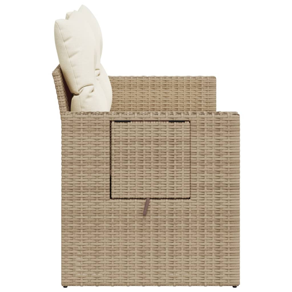 vidaXL Tuinbank 2-zits met kussens poly rattan zwart