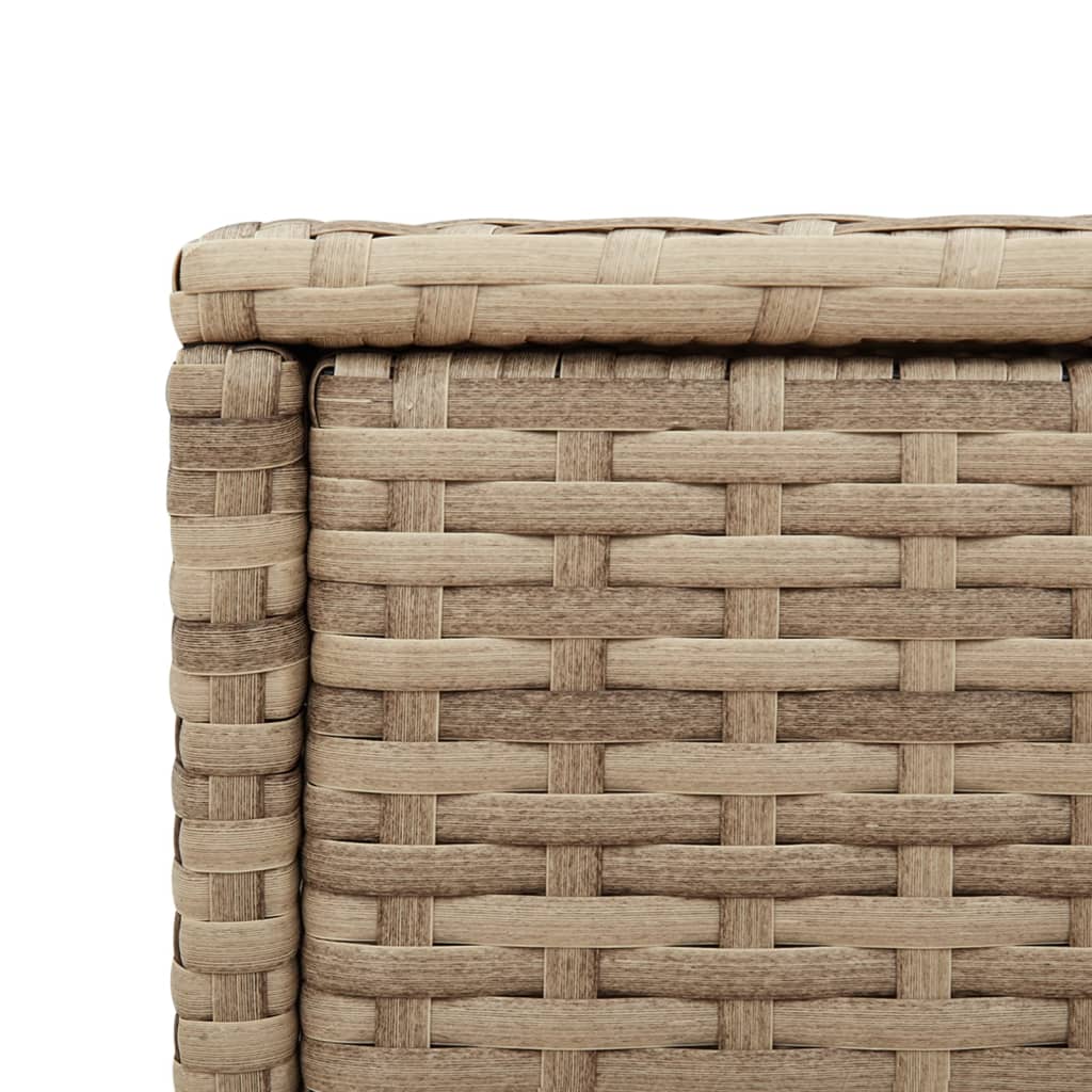 vidaXL Tuinbijzettafel met glazen blad 58x27,5x55 cm poly rattan zwart