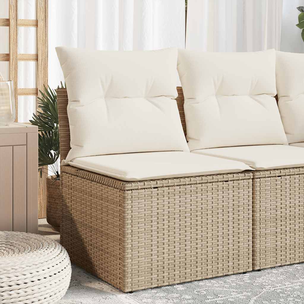 vidaXL Tuinstoel zonder armleuningen met kussens zwart poly rattan