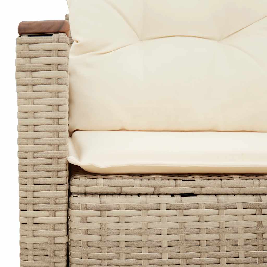 vidaXL Tuinbank met kussens 2-zits zwart poly rattan