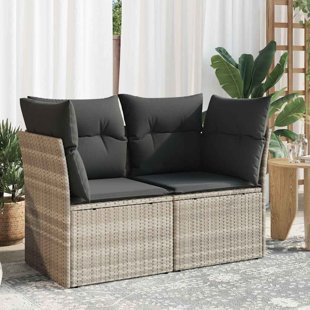 vidaXL Tuinstoel zonder armleuningen met kussens zwart poly rattan