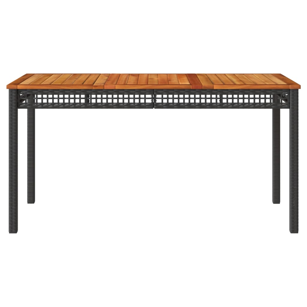 vidaXL Tuintafel 40x40x42 cm poly rattan en acaciahout zwart