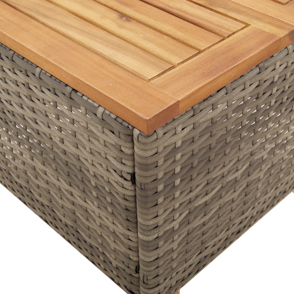 vidaXL 3-delige Bistroset met kussens poly rattan en acaciahout zwart