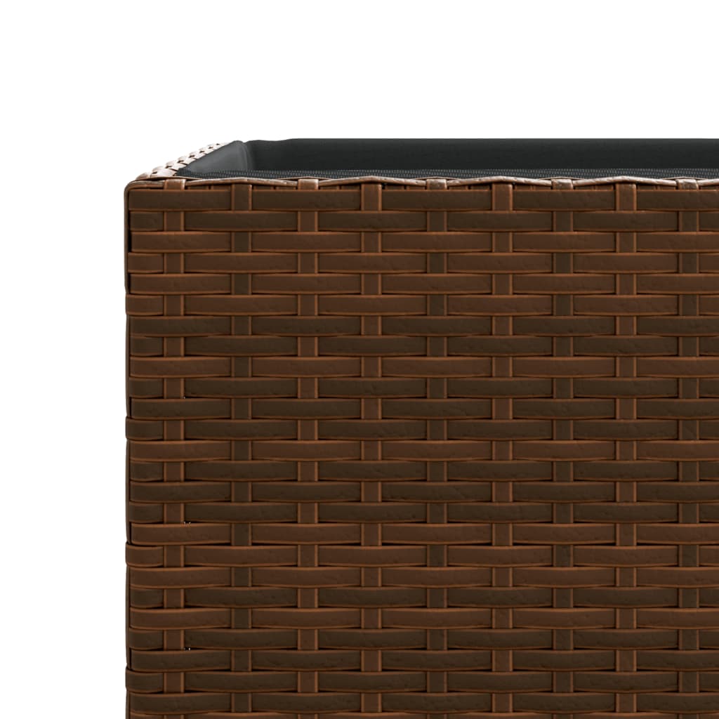 vidaXL Planters 3 pcs poly rattan black