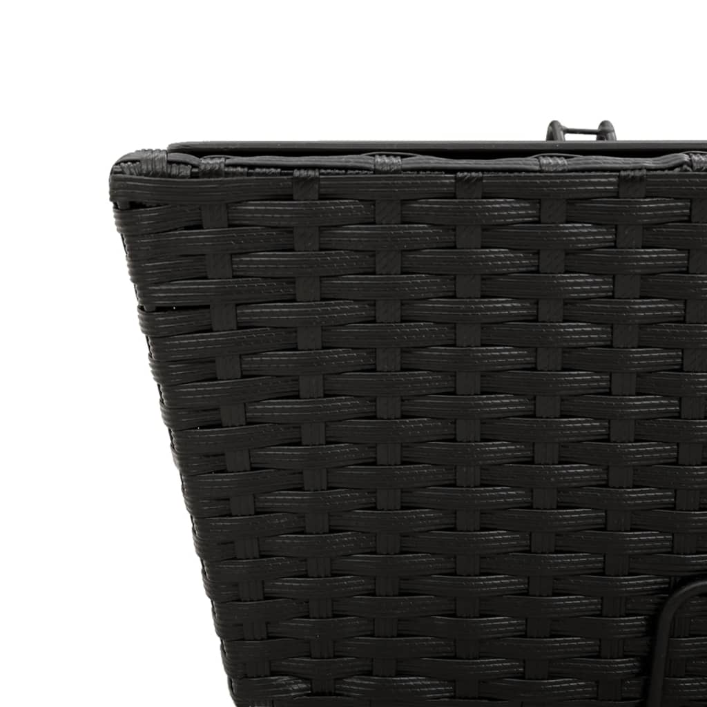 vidaXL Plantenbakken 2 st met haken poly rattan zwart