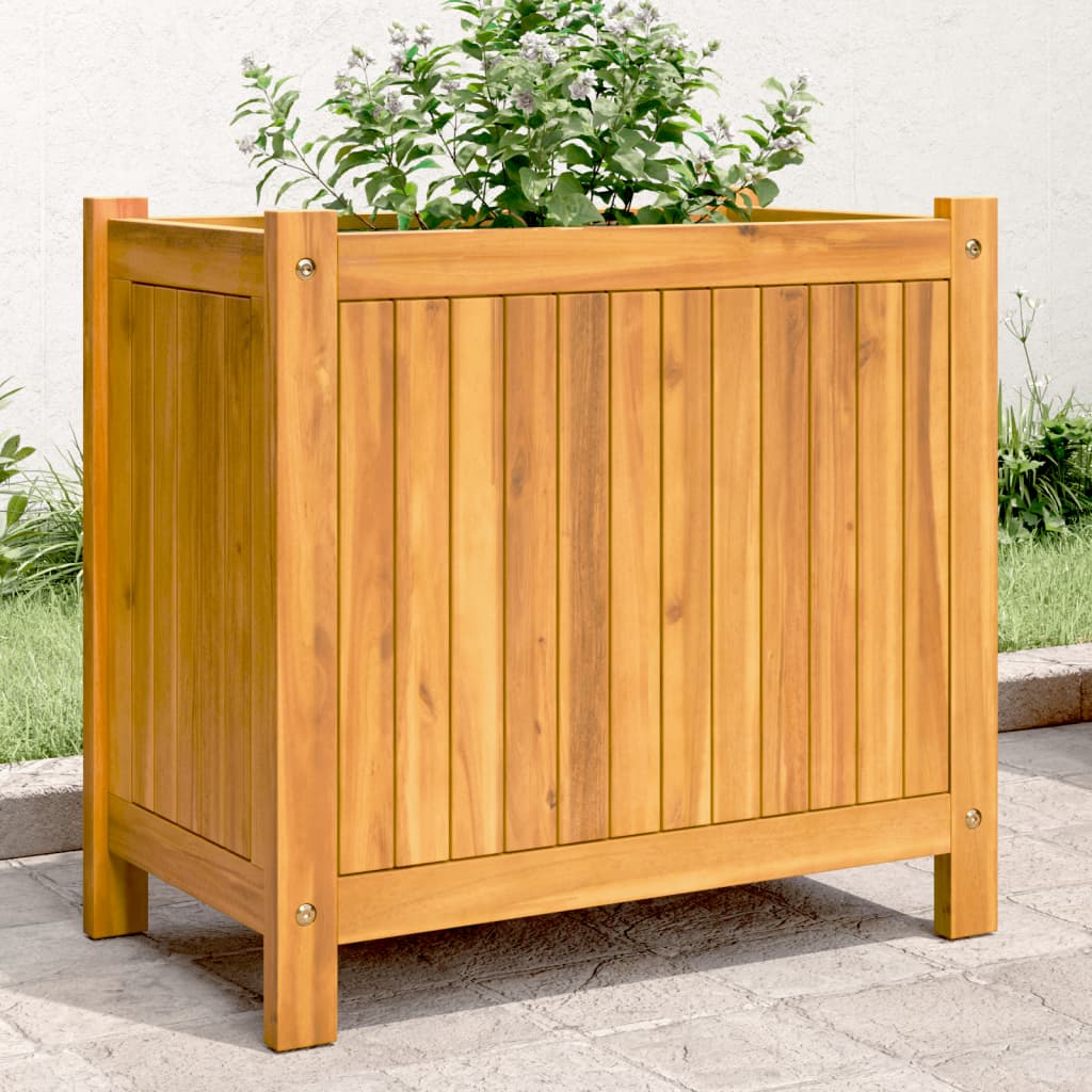 vidaXL Planter with liner 31x31x30 cm solid acacia wood