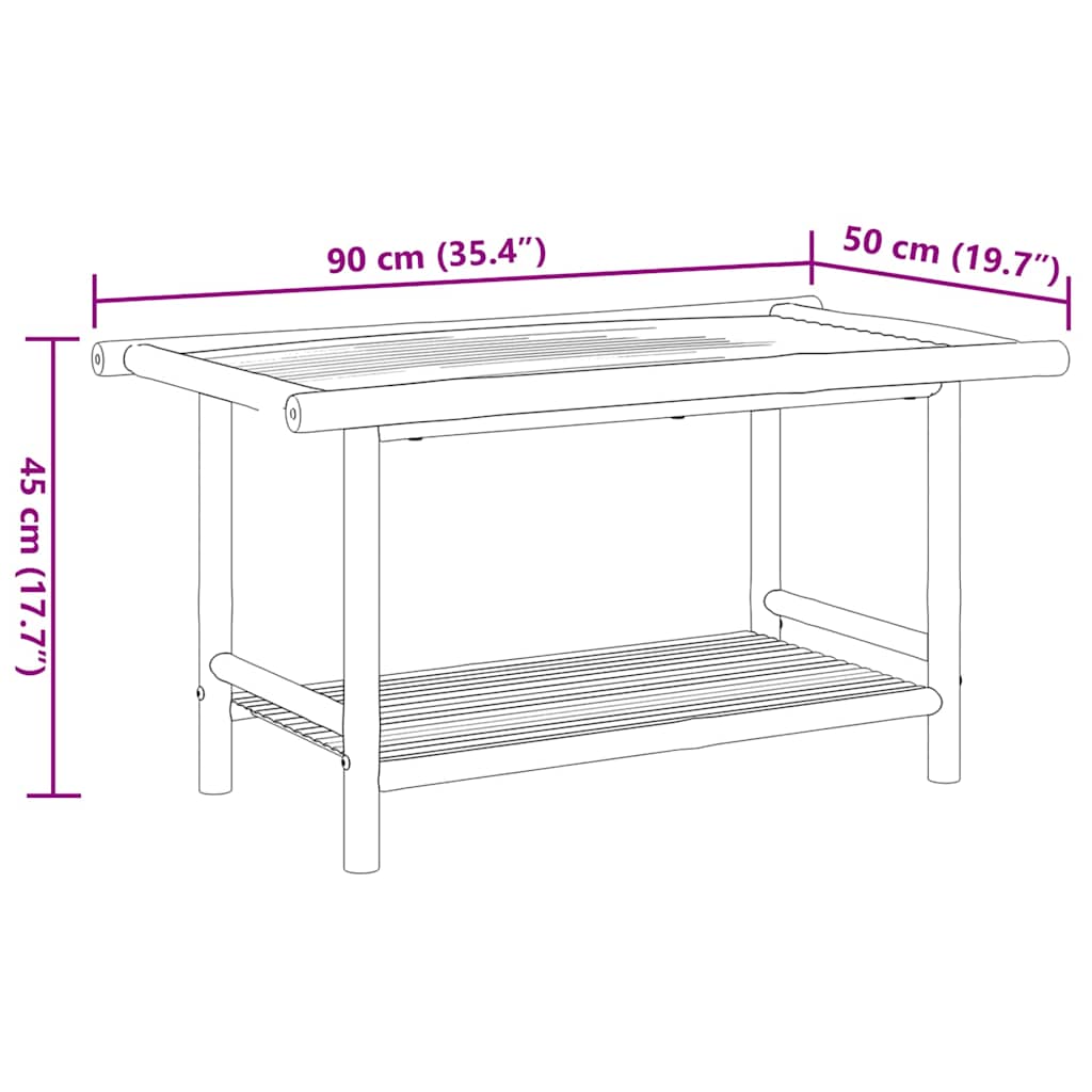 vidaXL Salontafel 45x45x45 cm bamboe