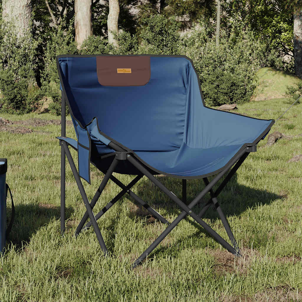 vidaXL Camping Chairs 2 pcs with Pocket Foldable Blue