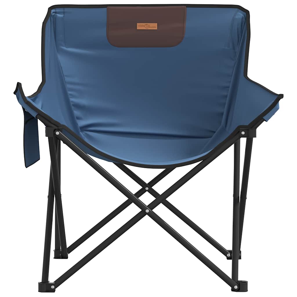 vidaXL Camping Chairs 2 pcs with Pocket Foldable Blue