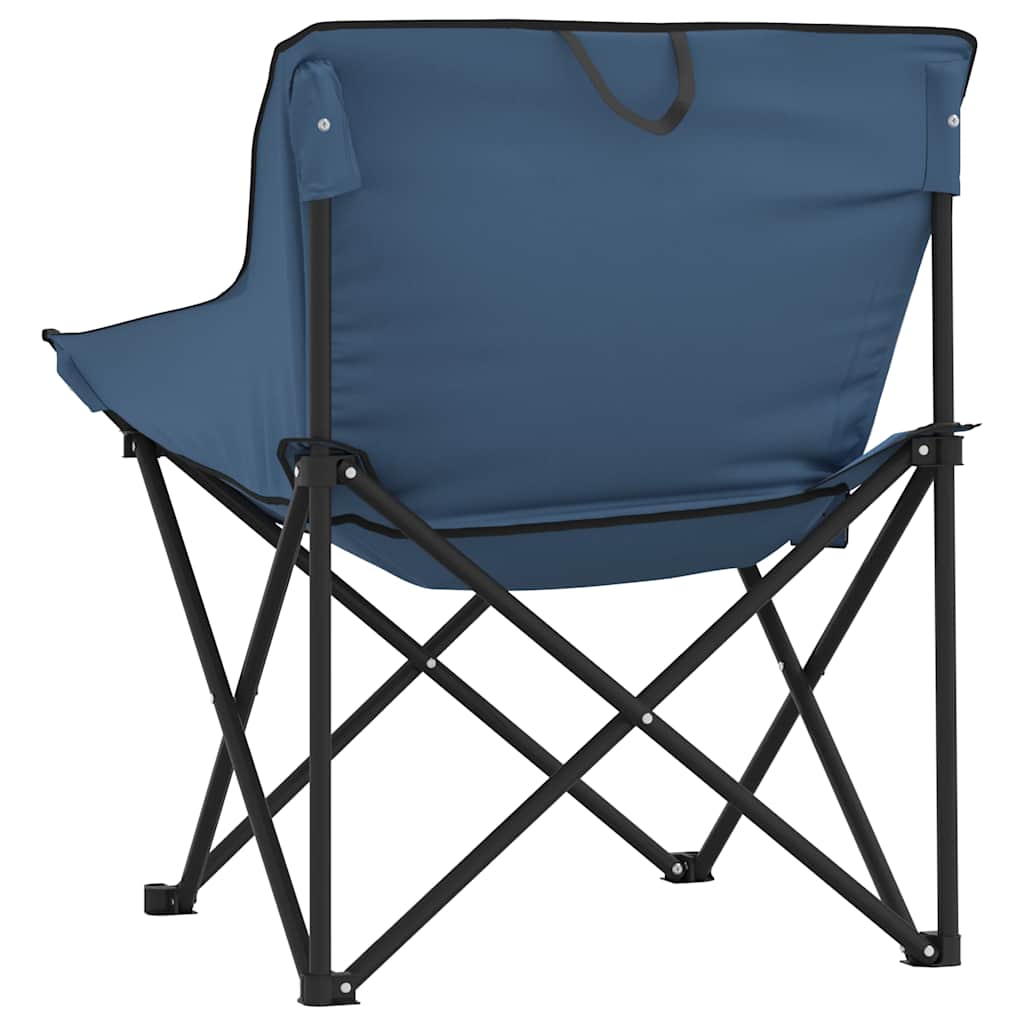 vidaXL Camping Chairs 2 pcs with Pocket Foldable Blue