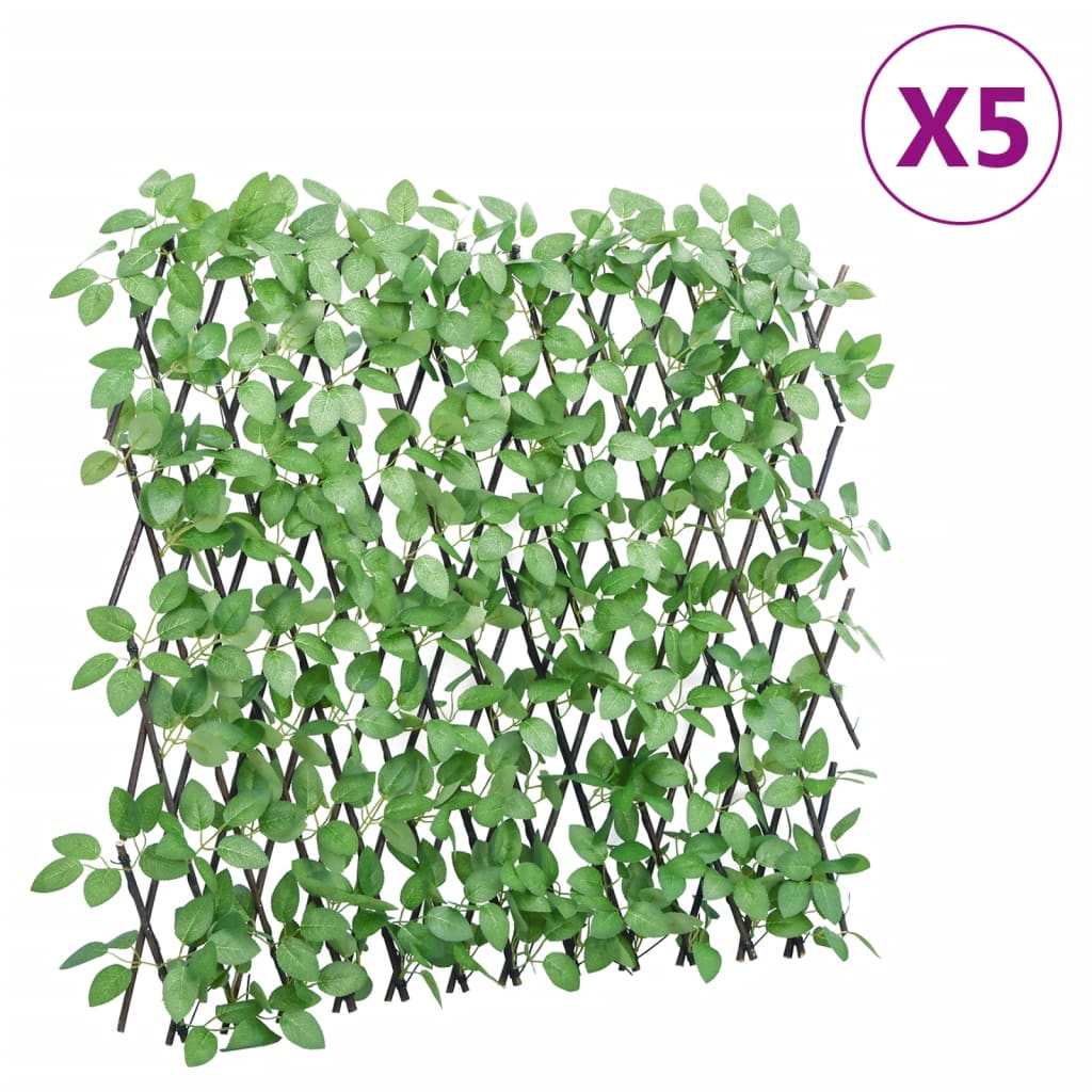 vidaXL Kunstplant klimop op latwerk uittrekbaar 180x30 cm groen