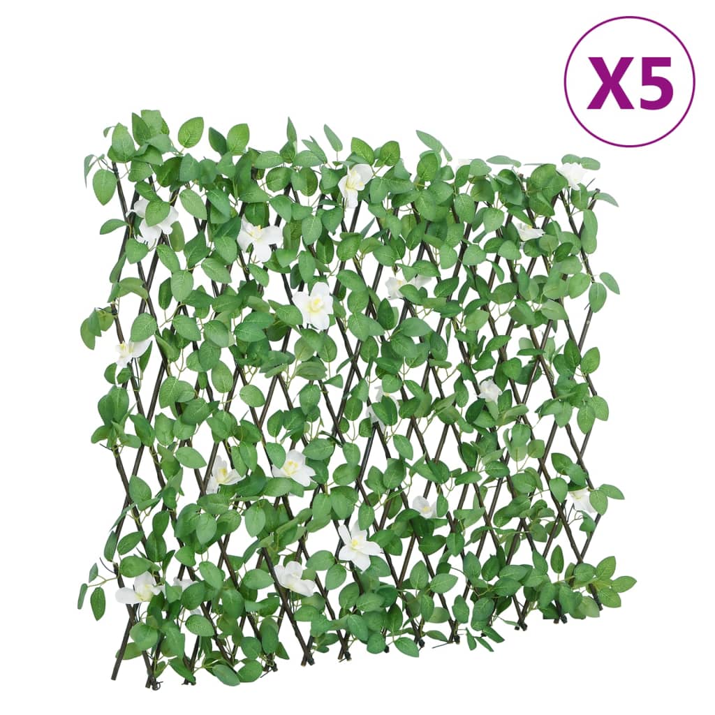 vidaXL Kunstplant klimop op latwerk uittrekbaar 180x30 cm groen