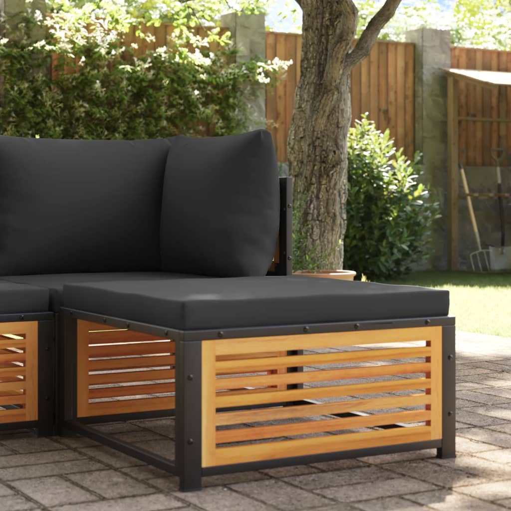 vidaXL Garden Corner Sofa with Cushions Solid Acacia Wood