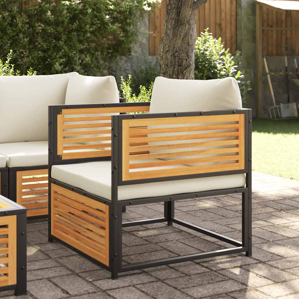 vidaXL Garden Corner Sofa with Cushions Solid Acacia Wood