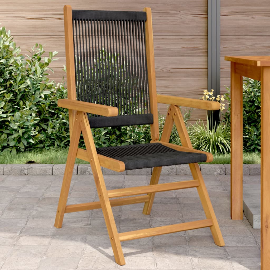 vidaXL Tuinstoelen 4 st verstelbaar massief acaciahout zwart
