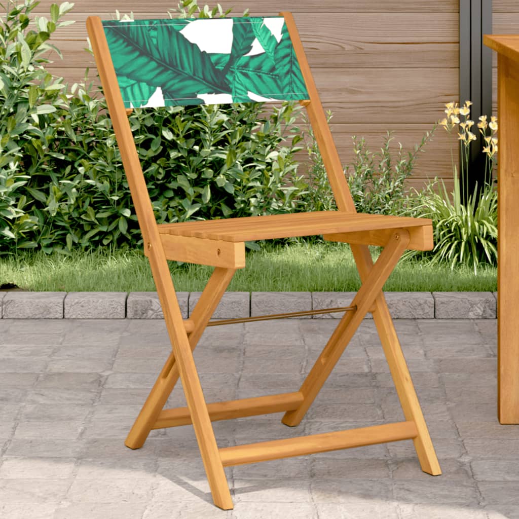 vidaXL Tuinstoelen 4 st inklapbaar massief hout en stof crèmewit