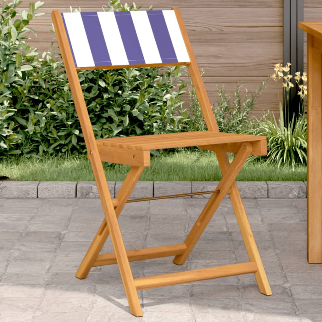 vidaXL Tuinstoelen 4 st inklapbaar massief hout en stof crèmewit
