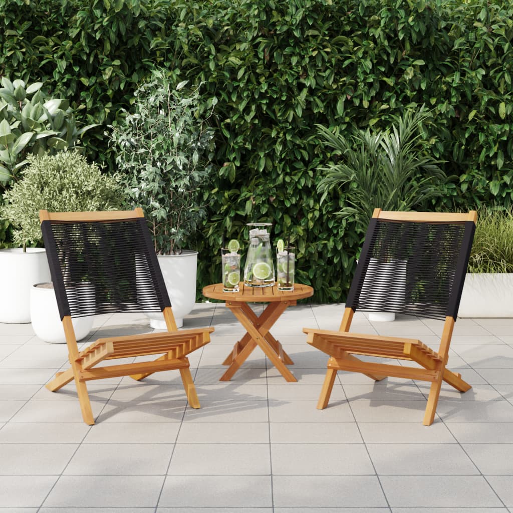 vidaXL Tuinstoelen 2 st massief acaciahout en polypropeen grijs
