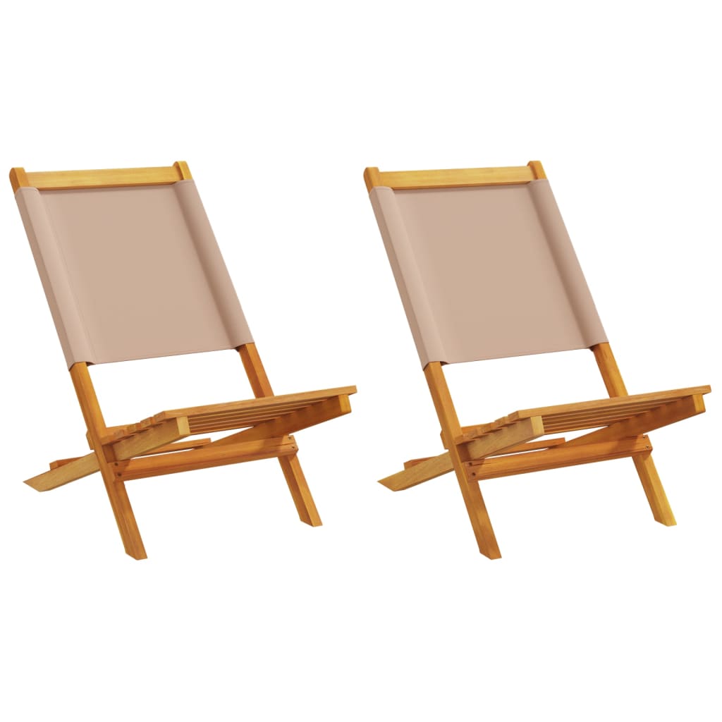 vidaXL Tuinstoelen 4 st inklapbaar massief hout en stof crèmewit