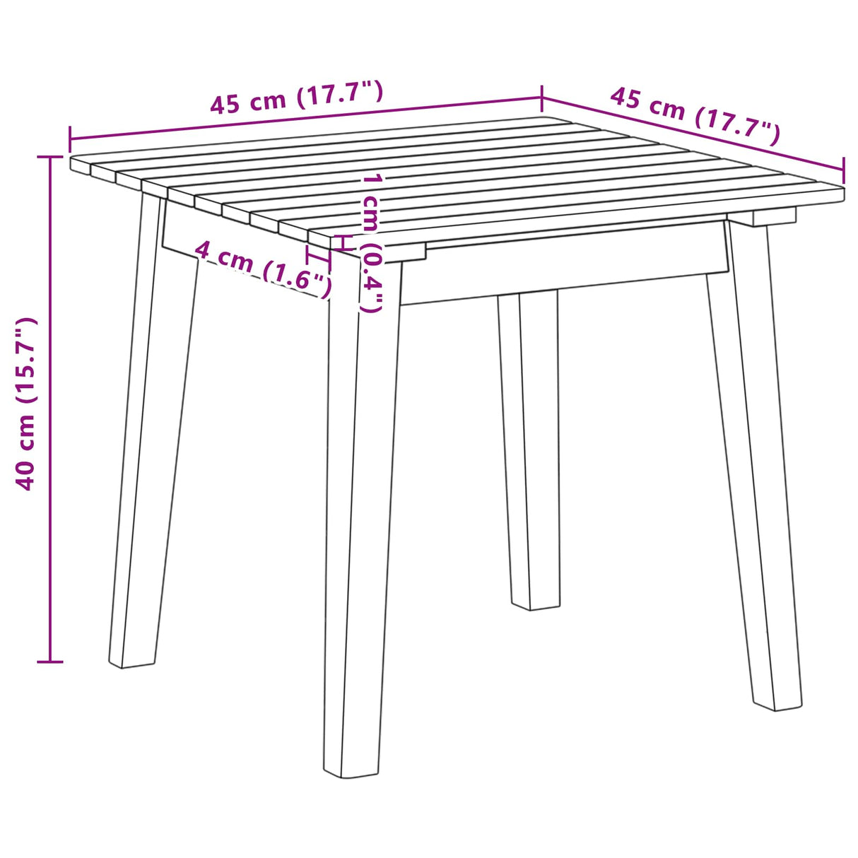 vidaXL Bijzettafel Bruin Massief Acacia Hout