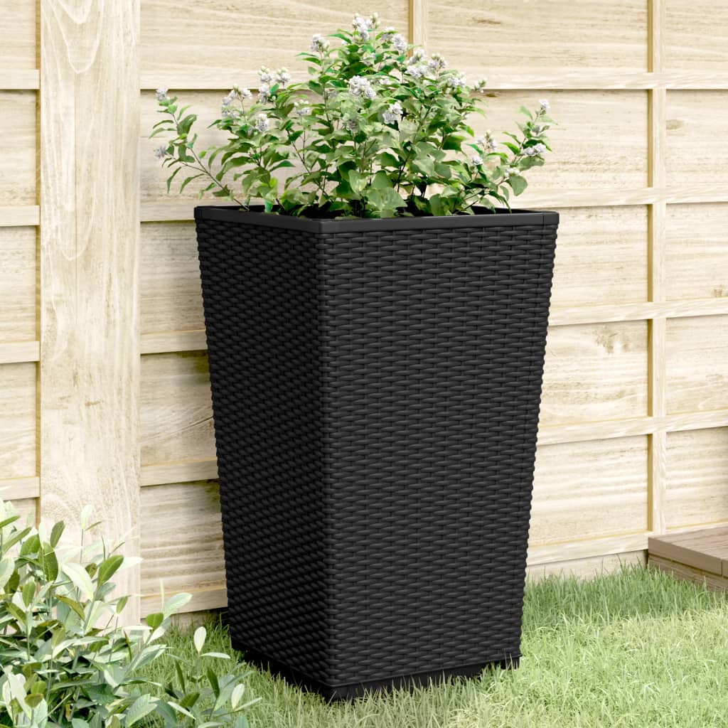 vidaXL Plantenbakken 2 st 32,5x32,5x57 cm polypropeen blauwgrijs