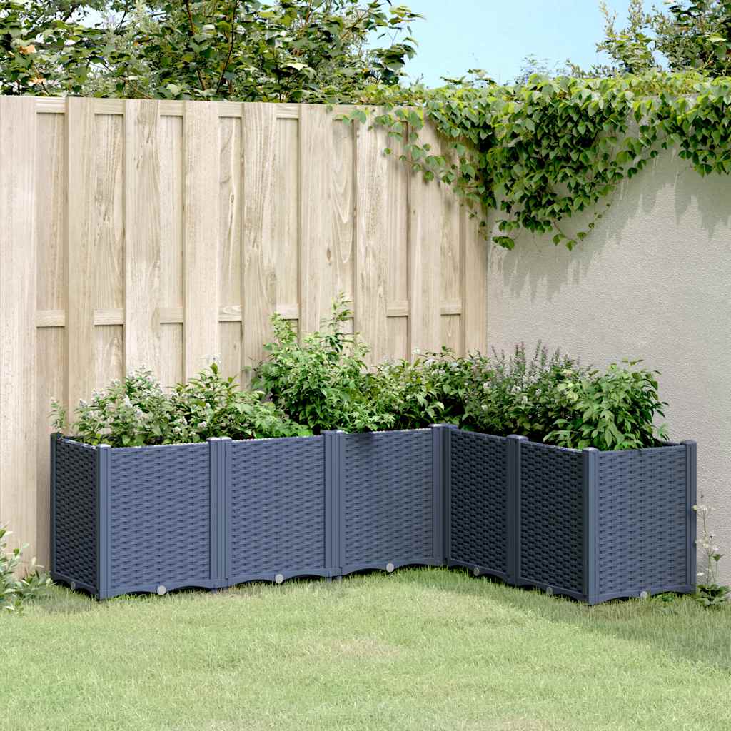vidaXL Planter 160x40x53 cm polypropylene blue-grey