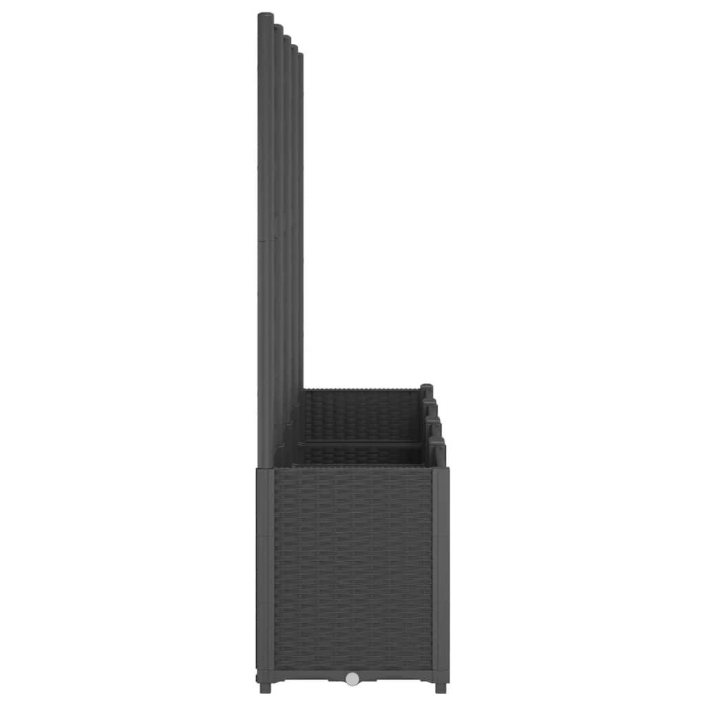vidaXL Plantenbak met latwerk 160x40x140 cm polypropeen blauwgrijs