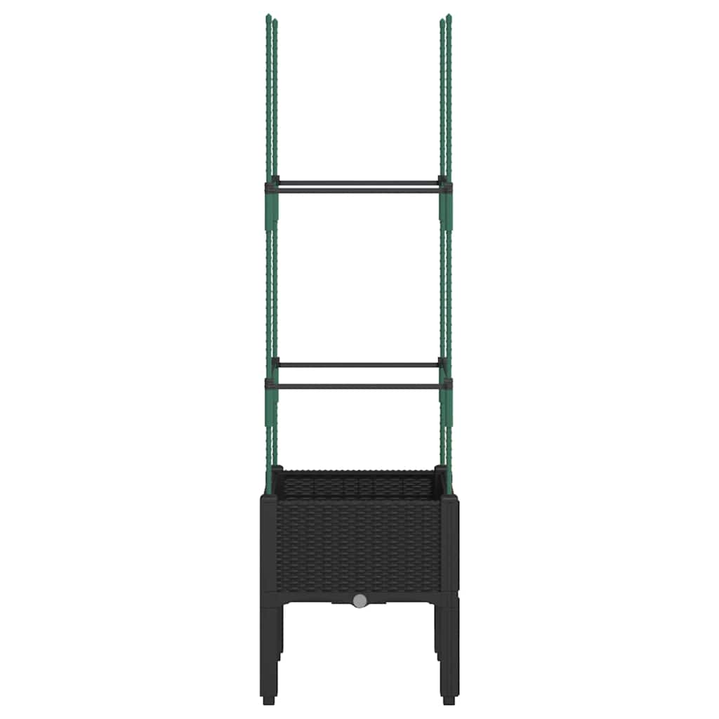 vidaXL Plantenbak met latwerk 40x40x142,5 cm polypropeen blauwgrijs