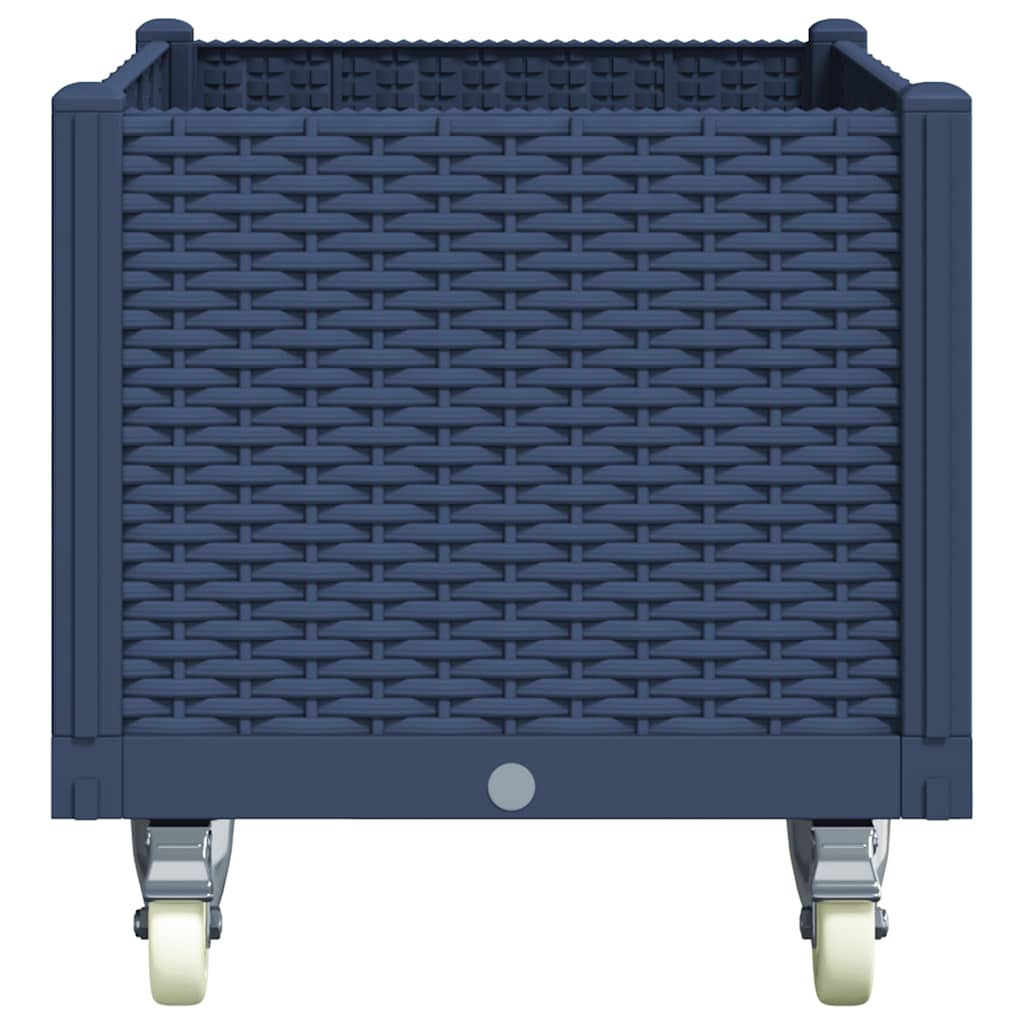 vidaXL Plantenbak met wielen 80x50x54 cm polypropeen blauwgrijs